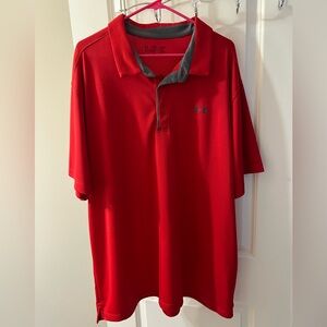 Men’s Under Armour Red Polo Shirt Casual Comfort
